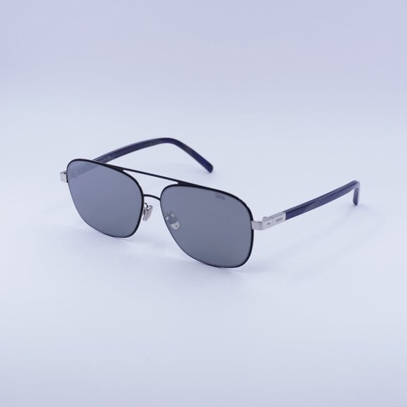 Berluti BL40004U 01C Sunglasses Silver/Blue Square Frame, Silver Lenses - Picture 7 of 9